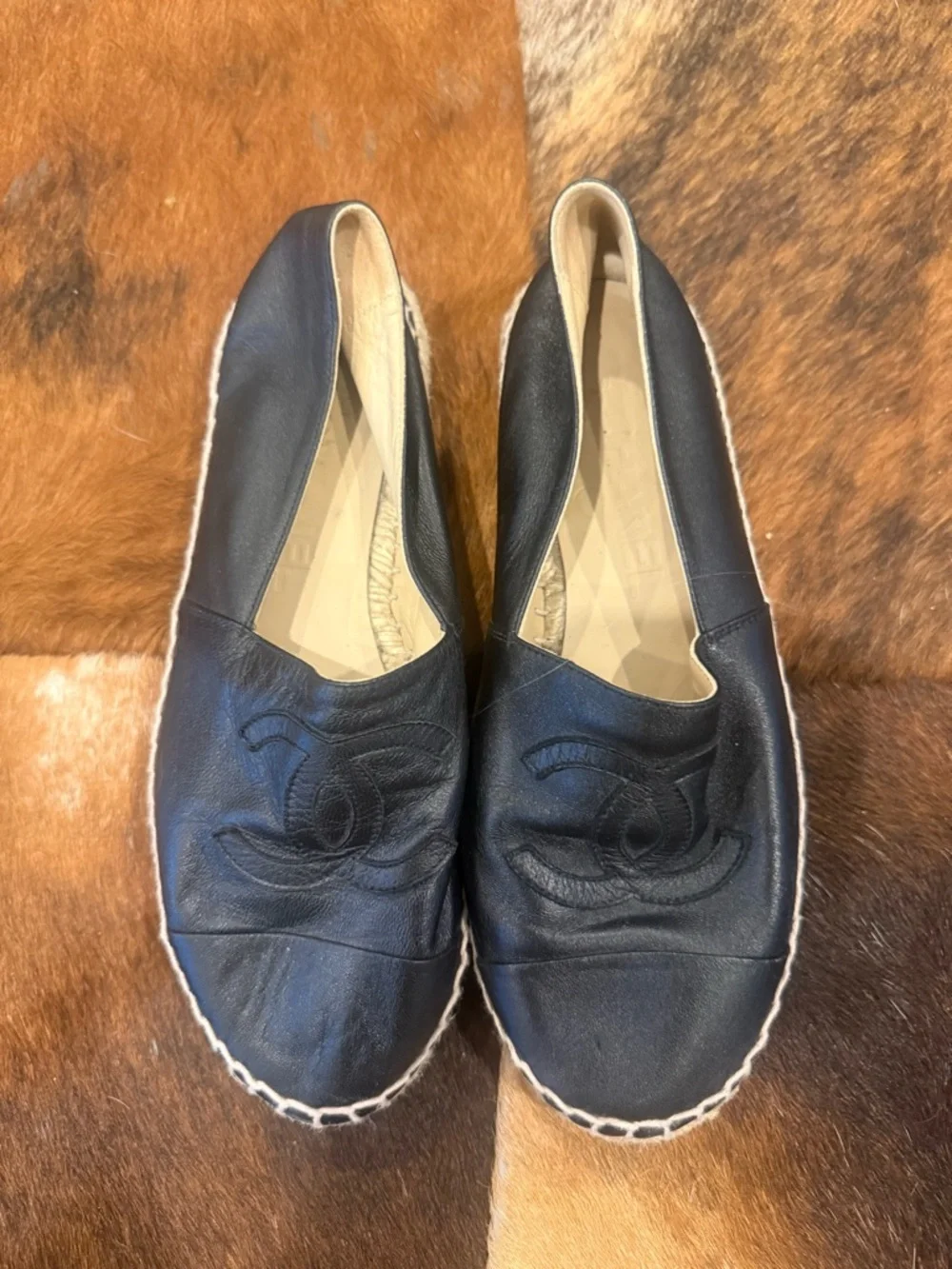 Chanel CC Lambskin Espadrilles